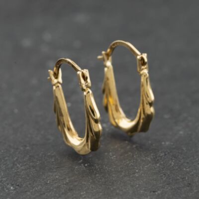 Pre-Owned Yellow Gold Oval Creole Earrings 41174220