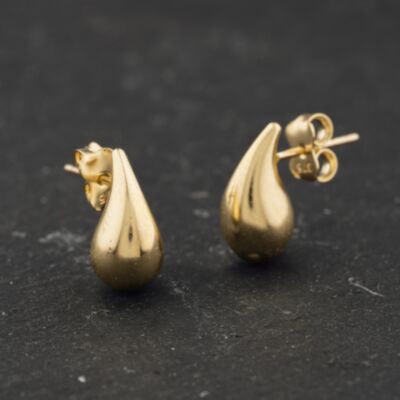 Pre-Owned Yellow Gold Plain Tear Drop 13mm Stud Earrings 41174336