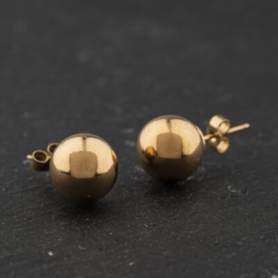 Pre-Owned Yellow Gold Plain Ball 9mm Stud Earrings 41174337