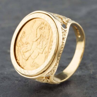 Pre-Owned 9ct Yellow Gold 1979 Full Sovereign Coin Ring 41201055BND