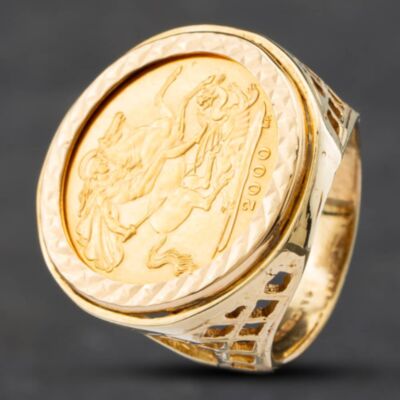 Pre-Owned 9ct Yellow Gold 2000 Half Sovereign Coin Ring 41201075BND