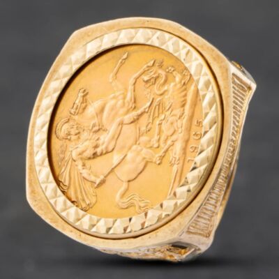 Pre-Owned 9ct Yellow Gold 1965 Full Sovereign Coin Ring 41201076BND