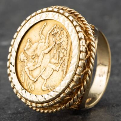 Pre-Owned 9ct Yellow Gold 1893 Full Sovereign Coin Ring 41201094BND