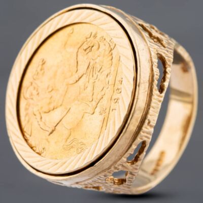 Pre-Owned 9ct Yellow Gold 1964 Full Sovereign Coin Ring 41201118BND