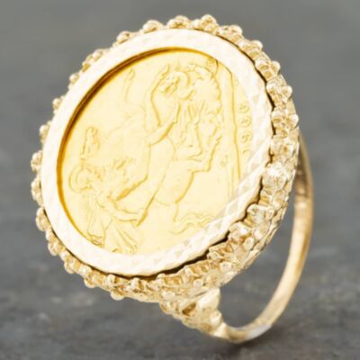 Pre-Owned 9ct Yellow Gold 1966 Full Sovereign Coin Ring 41201130BND
