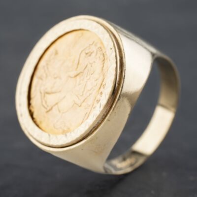Pre-Owned 9ct Yellow Gold 1968 Full Sovereign Coin Ring 41201151BND