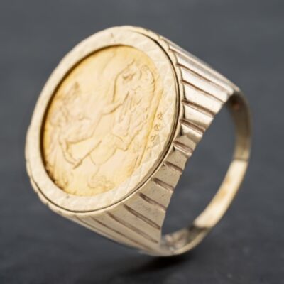 Pre-Owned 9ct Yellow Gold 1968 Full Sovereign Coin Ring 41201152BND