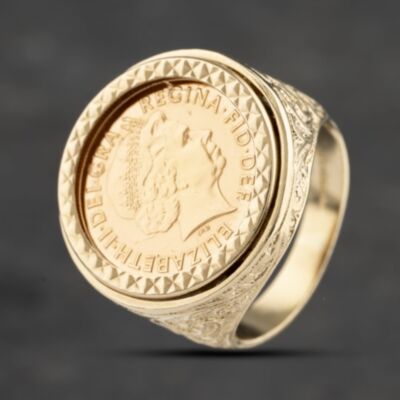 Pre-Owned Yellow Gold 2000 Half Sovereign Coin Ring 41201204