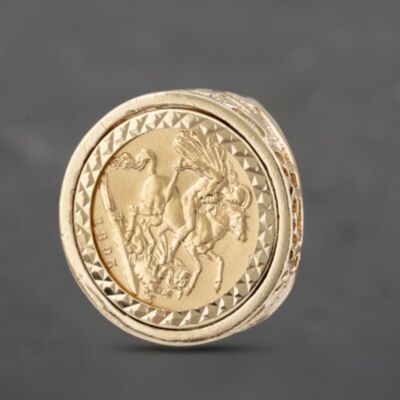 Pre-Owned 9ct Yellow Gold 1895 Queen Victoria Half Sovereign Coin Ring 41201208BND