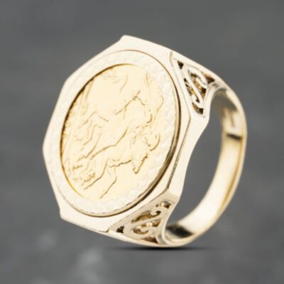 Pre-Owned Yellow Gold 1906 King Edward Full Sovereign Coin Ring 41201270
