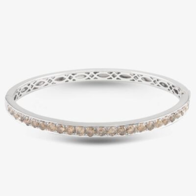 Pre-Owned 18ct White Gold 3.25ct Brilliant Cut Diamond Cognac Standard Hinged Bangle 4121050