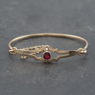 Pre-Owned Vintage Yellow Gold Open Work Patterned Standard Plain Bangle 41211278