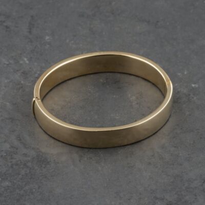 Pre-Owned 14ct Yellow Gold Wide Plain Standard Hinged Bangle 41211320