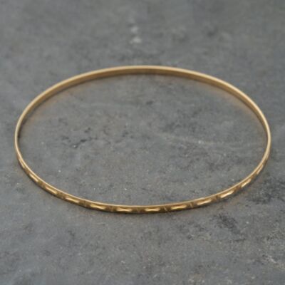 Pre-Owned 9ct Yellow Gold Diamond Cut Standard Simple Bangle 41211408