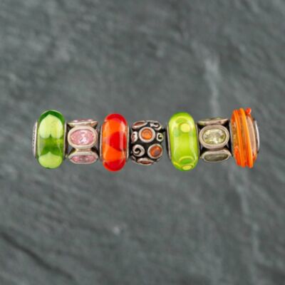 Pre-Owned Pandora Sterling Silver 7 Assorted Bead Charms 41221048