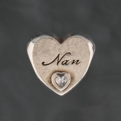 Pre-Owned Pandora Silver Cubic Zirconia Nan Bead Charm 41221088