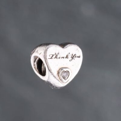 Pre-Owned Pandora Silver Thank You Bead Charm 41221273