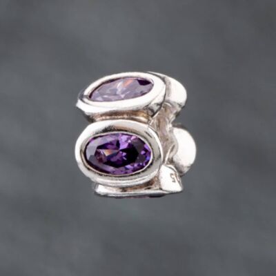 Pre-Owned Pandora Silver Purple Cubic Zirconia Charm 41221280