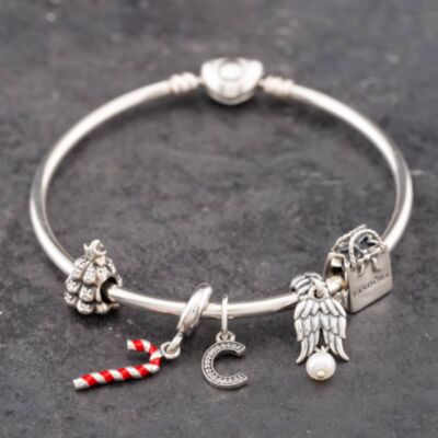 Pre-Owned Pandora Silver Medium Charm Bangle 41221353