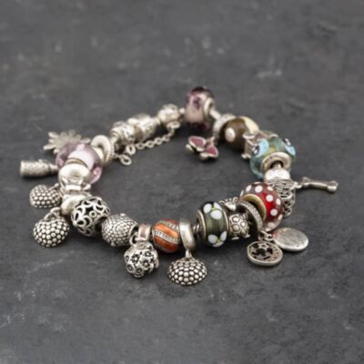 Pre-Owned Pandora Silver 22 Assorted Charms 21cm Charm Bracelet 41221369