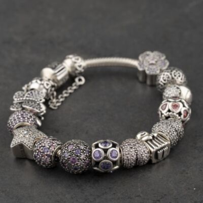 Pre-Owned Pandora Silver Full 7 Inch Charm Bracelet 41221436