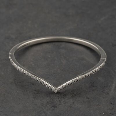 Pre-Owned Pandora Silver Wishbone Hinged Bangle 41221440