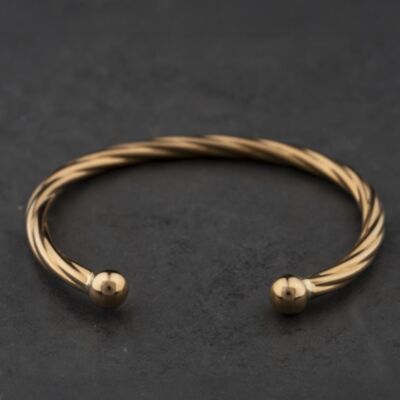 Pre-Owned 9ct Yellow Gold Twisted Large Torque Bangle 41240015