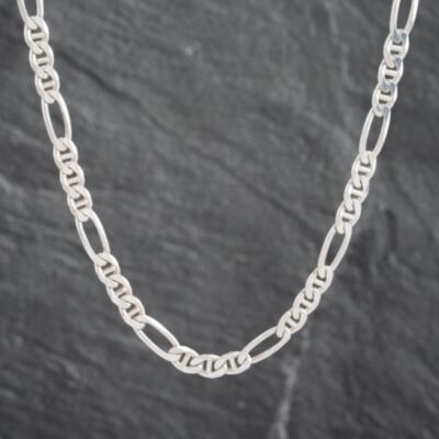 Pre-Owned Silver Anchor Link 22 Inch Figaro Chain 41251445