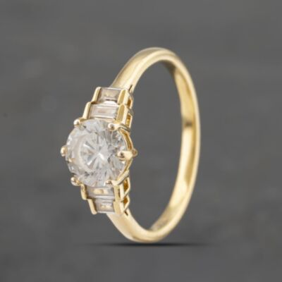 Pre-Owned Silver Cubic Zirconia Gold On Silver Dress Ring 41251511