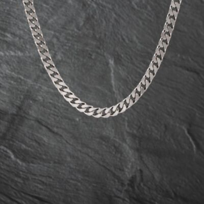 Pre-Owned Silver Heavy 18 Inch Curb Necklace 41251531