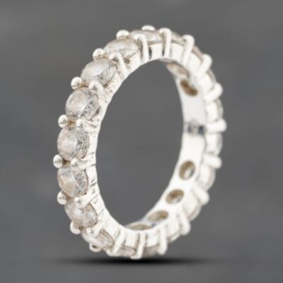 Pre-Owned Silver Cubic Zirconia Full Eternity Ring 41251567