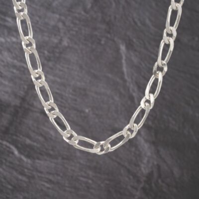 Pre-Owned Silver Heavy One Plus One 22 Inch Figaro Chain 41251584