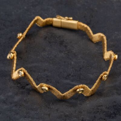 Pre-Owned 18ct Yellow Gold Diamond 7.5 Inch Bracelet 4128077