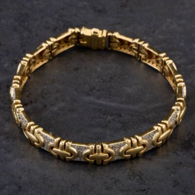 Pre-Owned 18ct Yellow Gold Diamond 7 Inch Bracelet 4128078