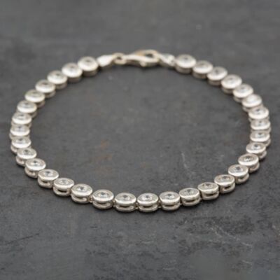 Pre-Owned 9ct White Gold Cubic Zirconia 7.5 Inch Bracelet 41281058