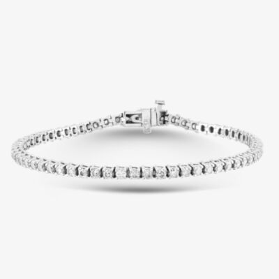 Pre-Owned 9ct White Gold 2.00ct Brilliant Cut Diamond 7.5 Inch Tennis Bracelet 41281370
