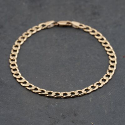 Pre-Owned 9ct Yellow Gold 7.5 Inch Curb Chain Bracelet 41281393