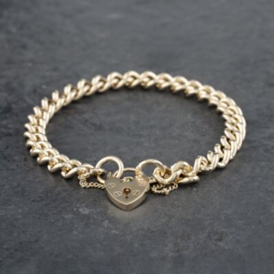 Pre-Owned 9ct Yellow Gold 7 Inch Curb Chain Bracelet 41281415