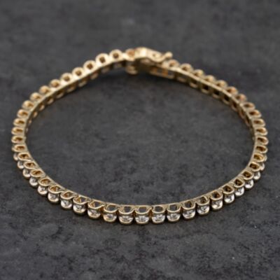Pre-Owned 14ct Two Colour Gold 0.52ct Diamond Set 7 Inch Bracelet 41281432
