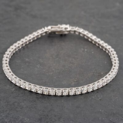 Pre-Owned 9ct White Gold Cubic Zirconia 7.5 Inch Tennis Bracelet 41281474