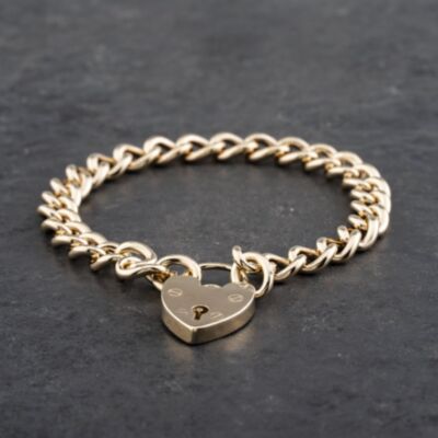 Pre-Owned 9ct Yellow Gold 7.5 Inch Curb Chain Bracelet 41281493