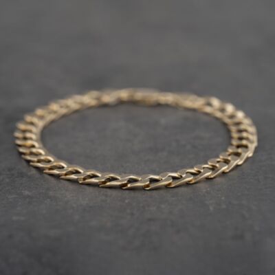 Pre-Owned 9ct Yellow Gold 8.5Inch Curb Chain Bracelet 41081497