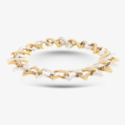 Pre-Owned 18ct Two Colour Gold 2.40ct Brilliant Cut Diamond Fancy 7 Inch Bracelet 41281516