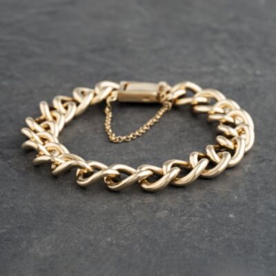 Pre-Owned 9ct Yellow Gold 7.5 Inch Curb Chain Bracelet 41281537