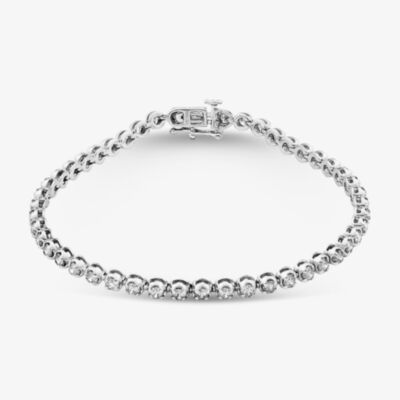 Pre-Owned 18ct White Gold 3.00ct Diamond 7 Inch Tennis Bracelet 41281613