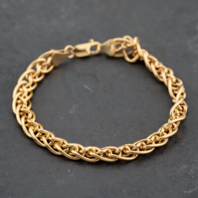 Pre-Owned 9ct Yellow Gold Fancy 7 Inch Curb Chain Bracelet 41281627