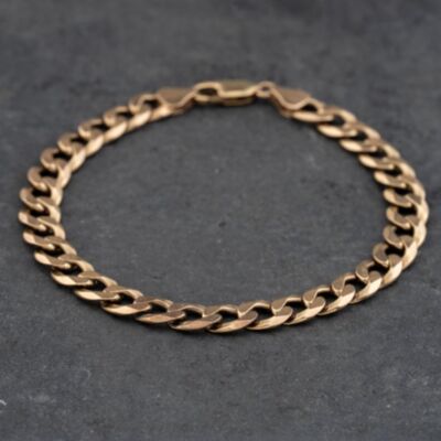 Pre-Owned 9ct Yellow Gold 8 Inch Curb Chain Bracelet 41281650