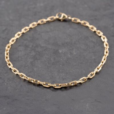 Pre-Owned 9ct Yellow Gold Filed 7.5 Inch Paper Link Chain Bracelet 41281697