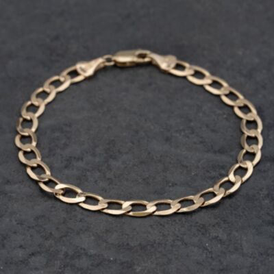 Pre-Owned 9ct Yellow Gold 7.25 Inch Curb Chain Bracelet 41281719