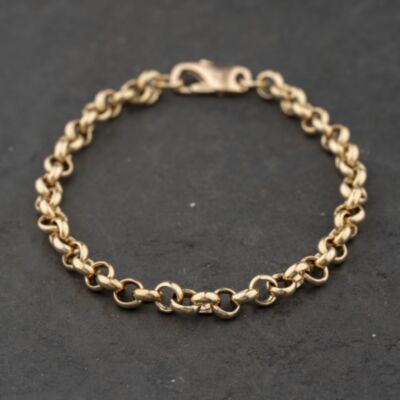 Pre-Owned 9ct Yellow Gold 8 Inch Belcher Chain Bracelet 41281745